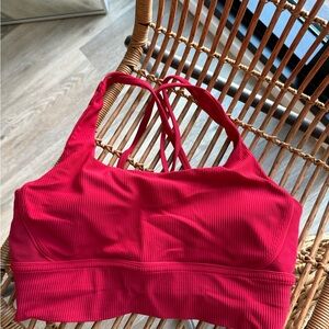 lululemon athletica Dark Red Ribbed Energy Bra